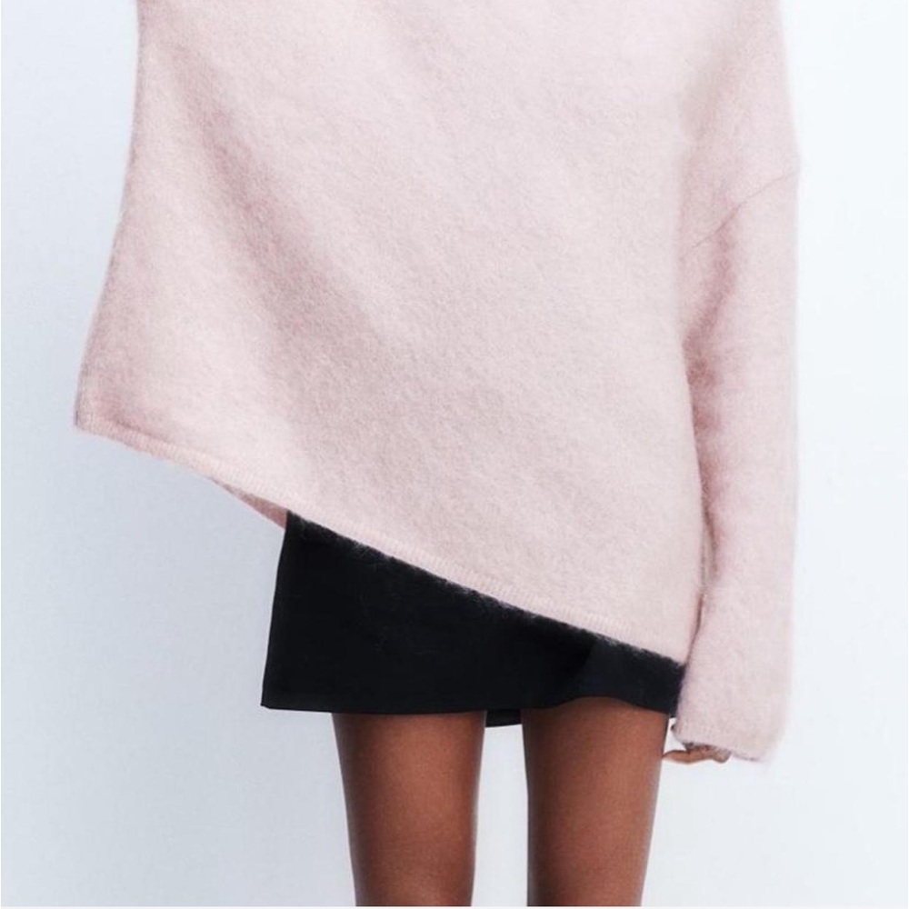 h&m pink mohair sweater